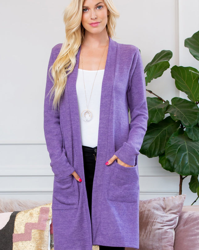 Brushed Sweater Pocket Cardigan