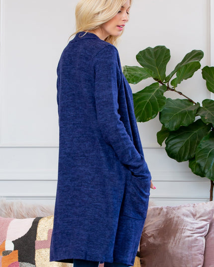 Brushed Sweater Pocket Cardigan