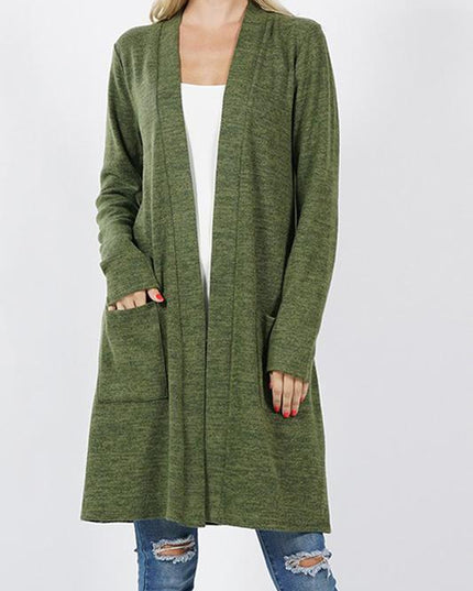Brushed Sweater Pocket Cardigan