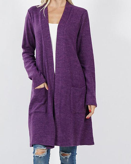 Brushed Sweater Pocket Cardigan