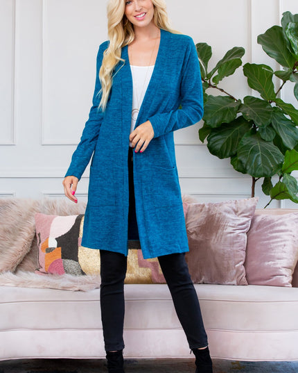 Brushed Sweater Pocket Cardigan