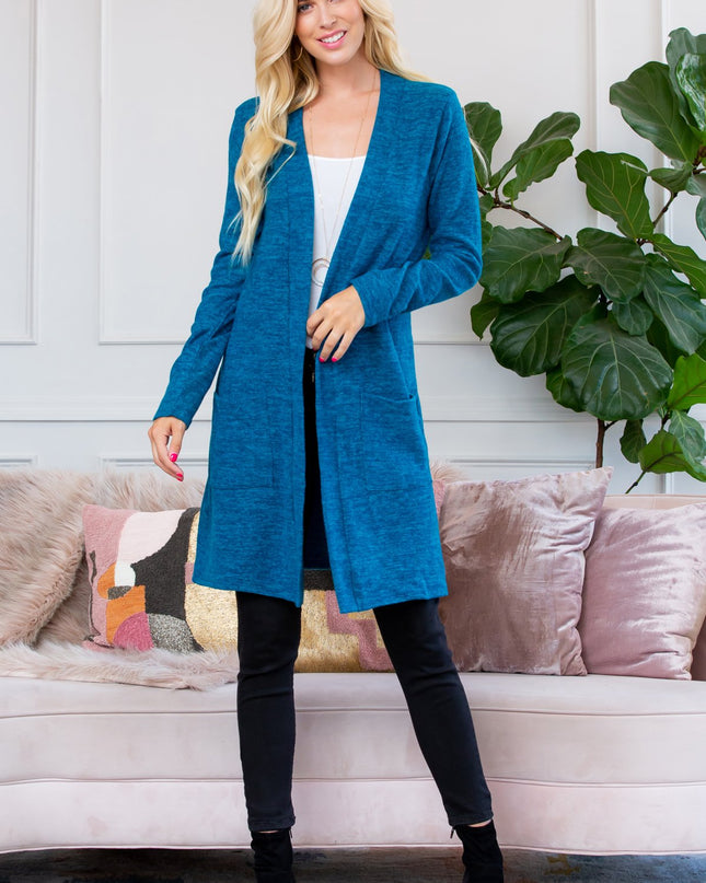 Brushed Sweater Pocket Cardigan