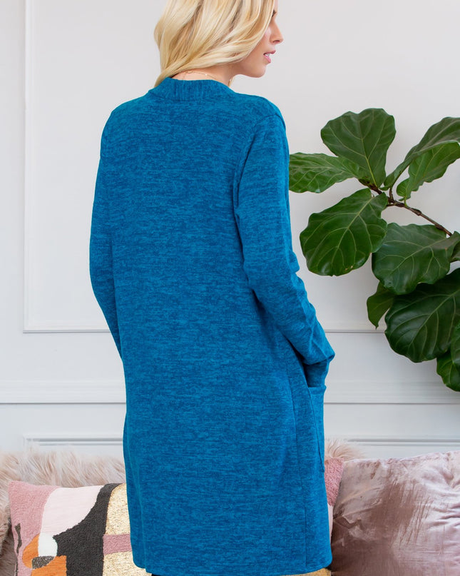 Brushed Sweater Pocket Cardigan
