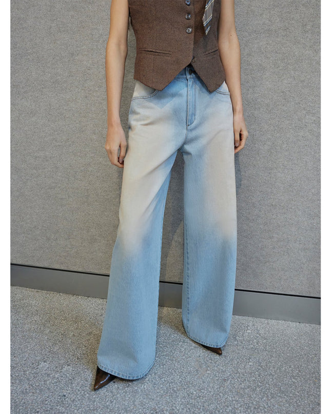 "Wantful Fantasy" Industry Washed Wide Leg Low Waist Straight Leg Bootleg Pants