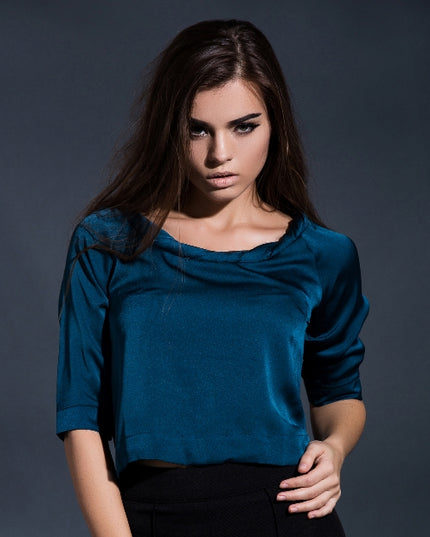 Twisted Round Neck Cropped Top