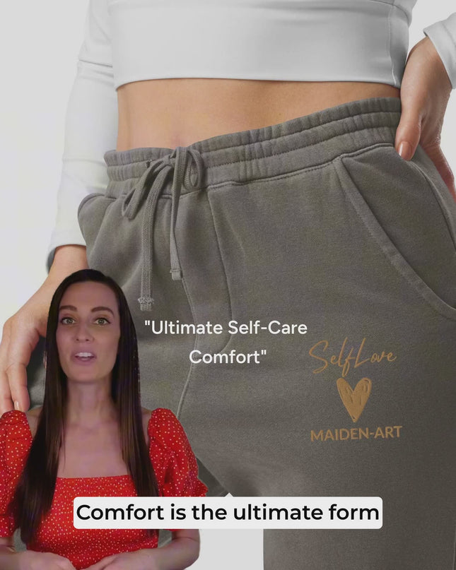 Self Love Unisex Fleece Sweatpants With Embroidery Fashion Sweatpants