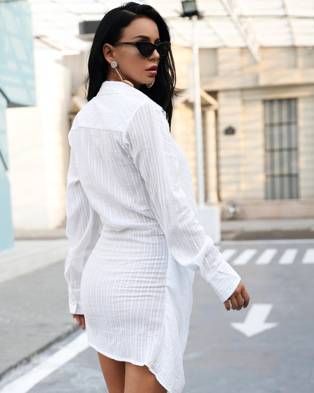 Kendra White Shirt Dress
